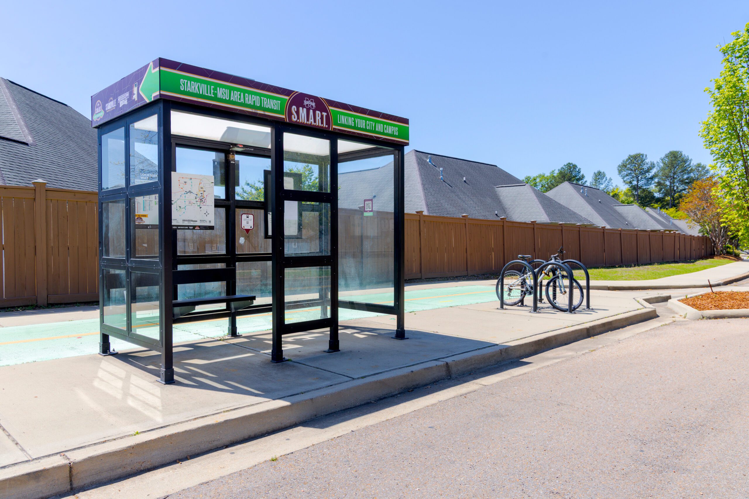 SMART bus stop at The Social Block and Townhomes